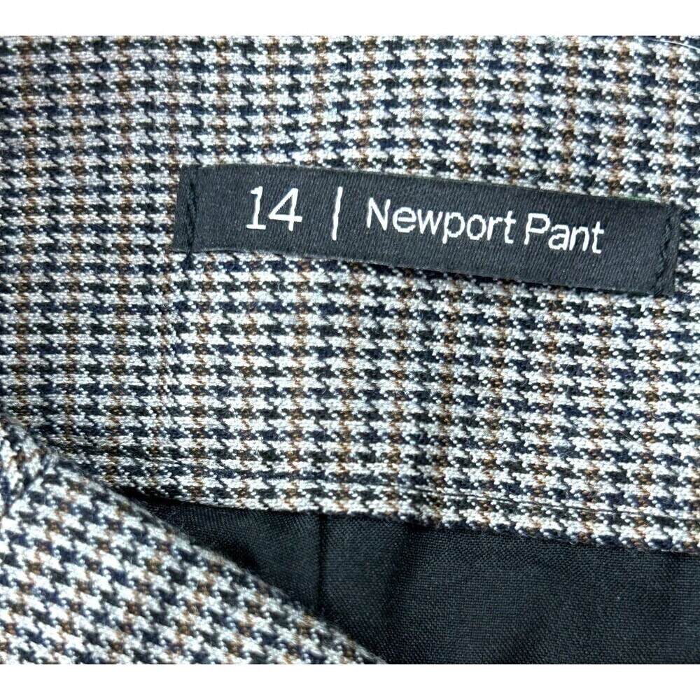 New Talbots Newport Pant Women Size 14 Brown Houndstooth Trouser Wool Blend T2 - Picture 10 of 12